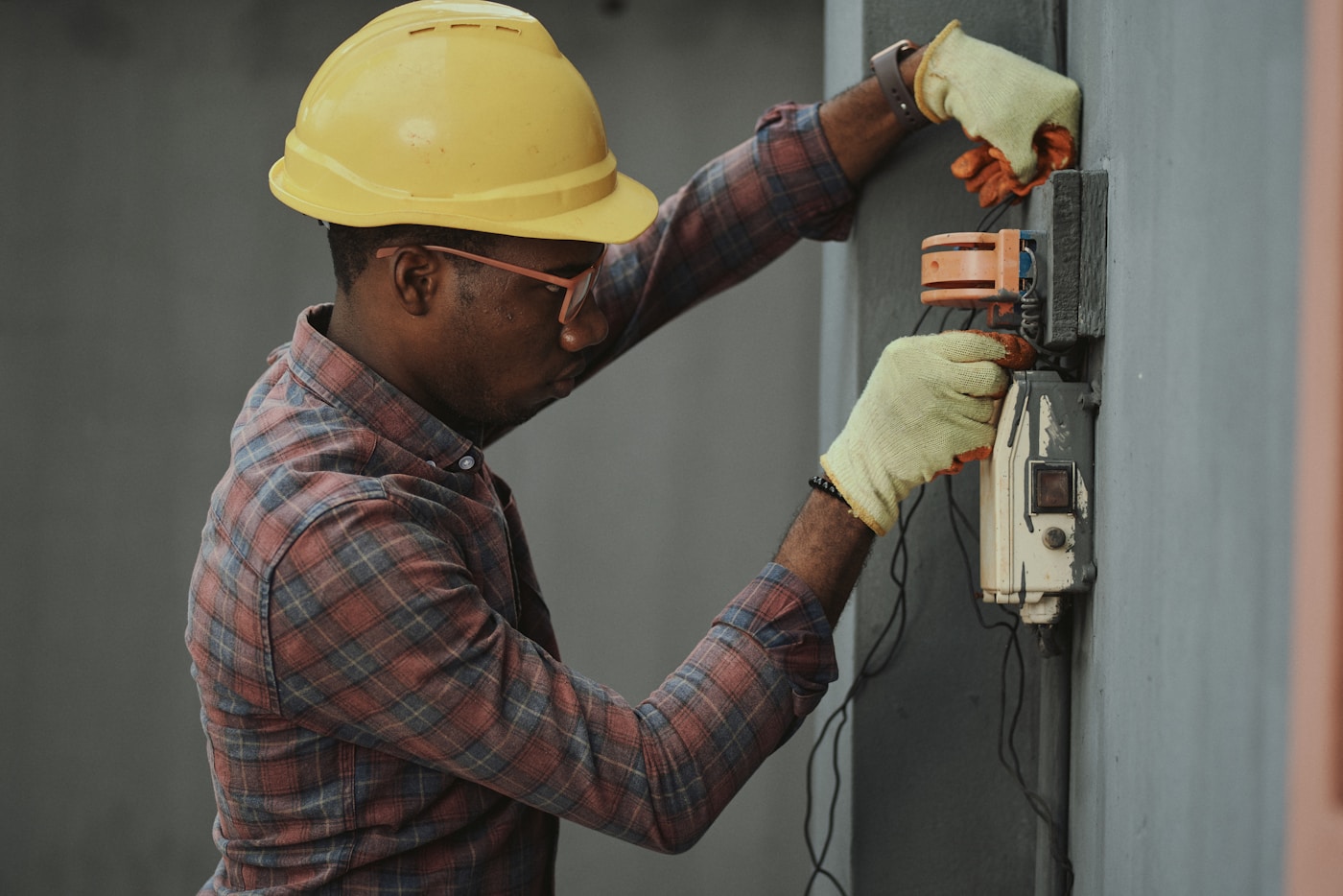 Electrician at work